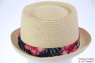 Zomer porkpie geel-beige met Hawaiian band 58 [nieuw]