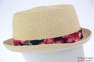 Zomer porkpie geel-beige met Hawaiian band 58 [nieuw]