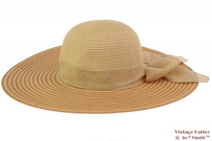 Floppy hat Hawkins orange & beige paper, beige top 57 [new]